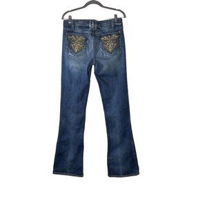 J & Company Womens Beverly Jeans Boot Cut Embroidered pocket Size 30